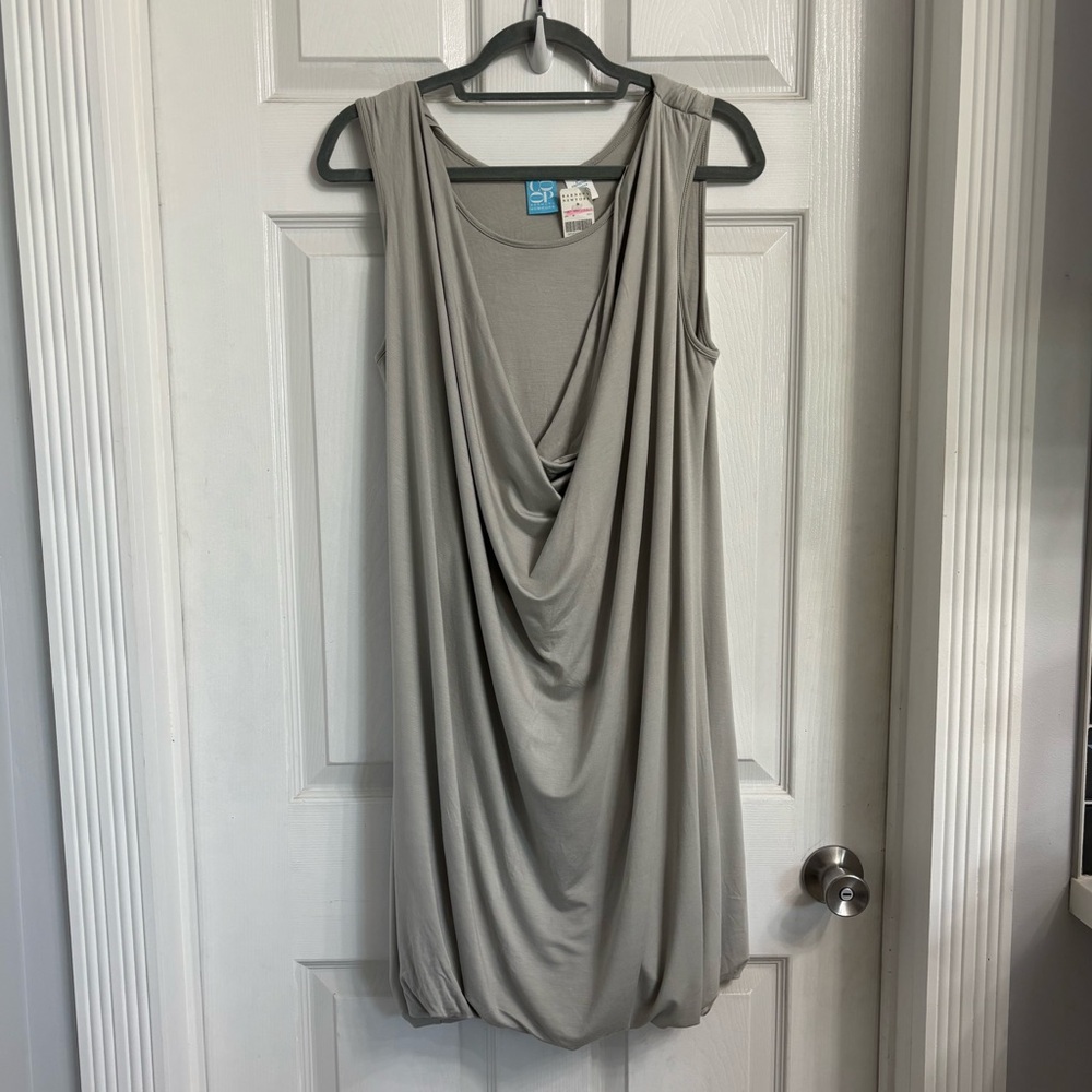 Barneys New York Co Op Light Gray Drapy Dress Size Medium NWT Sleeveless